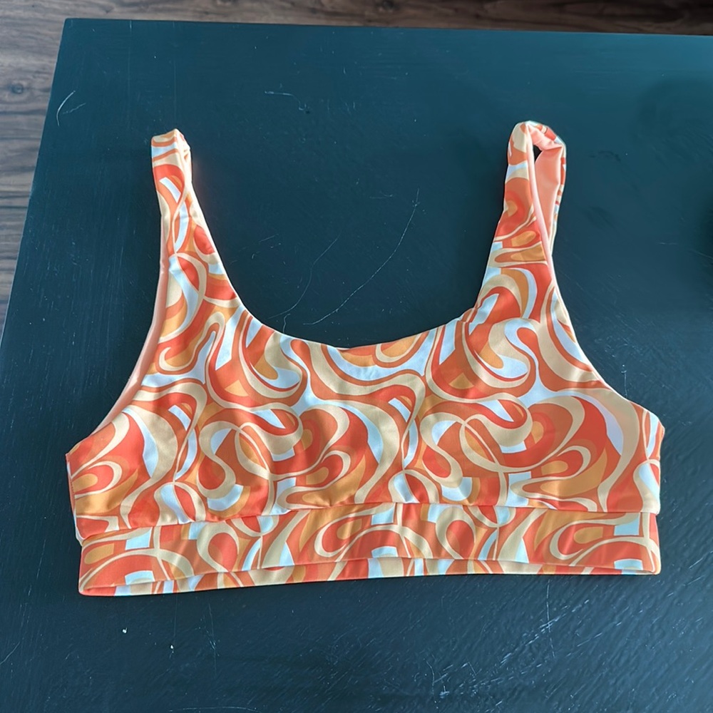 Long Crop Bikini Top - Lost At Sunset - Extra Large